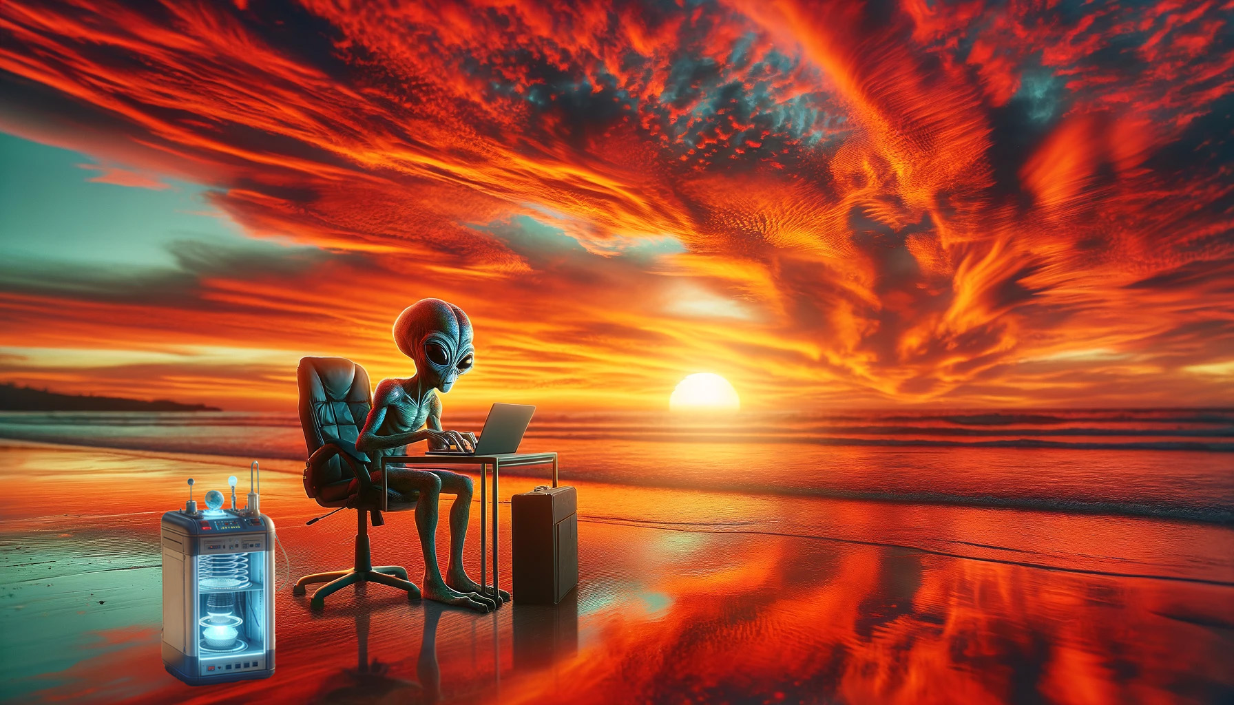 Image of alien on beach
